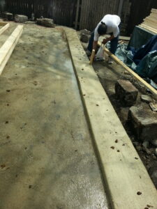 footers on a slab of concrete