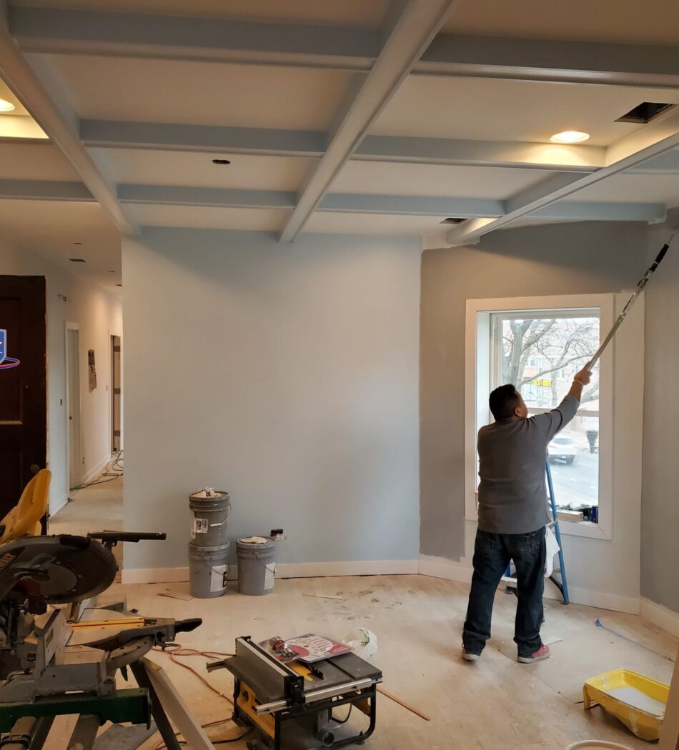 The style is to install a coffered ceiling in your home.