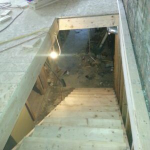 Rough basement staircase