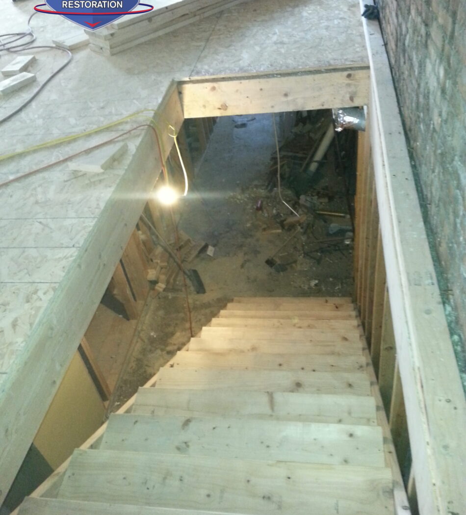 Rough basement staircase