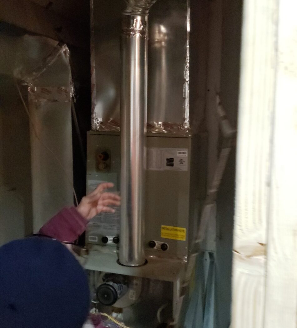 Ventilation Ductwork with Unit and Inspector