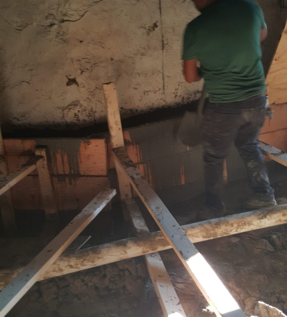 Retaining wall installation