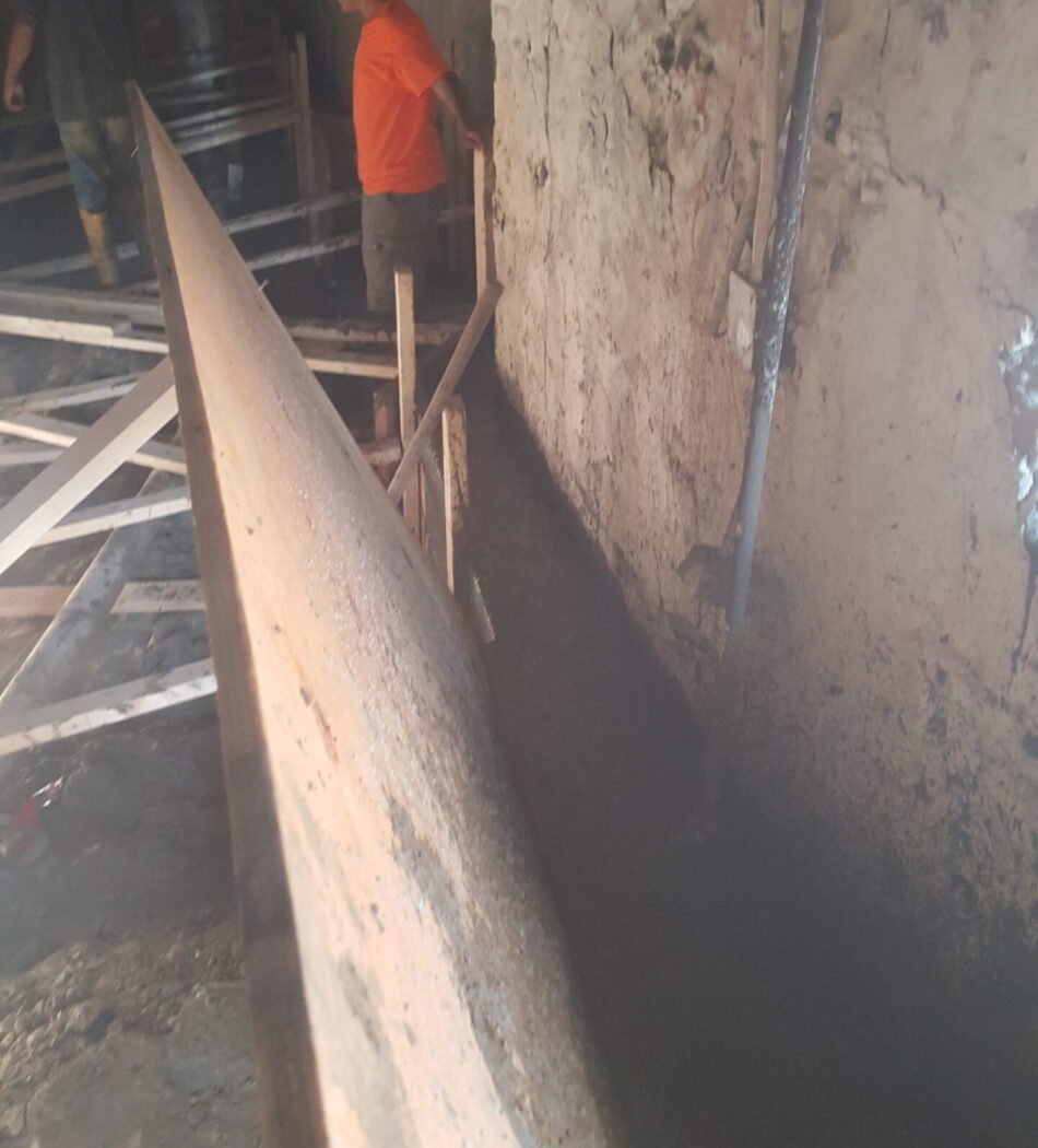Retaining wall installation