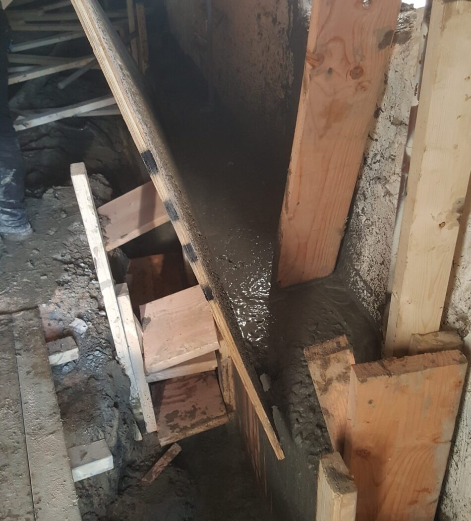 Retaining wall installation