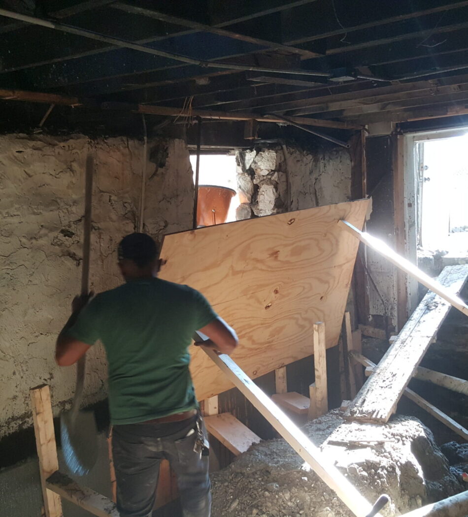 Retaining wall installation
