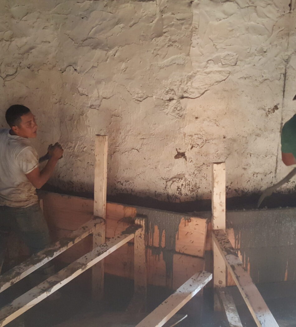 Retaining wall installation